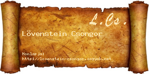 Lövenstein Csongor névjegykártya